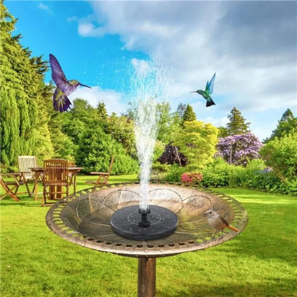 Solar Bird Bath Fountain Pump,Upgrade Solar Fountain with 6 Nozzle,Free Standing